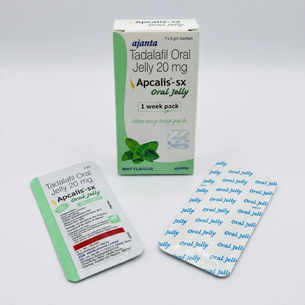 Apcalis-SX Oral Jelly Mentă - tadalafil 20 mg, 7 plicuri - imagine principală