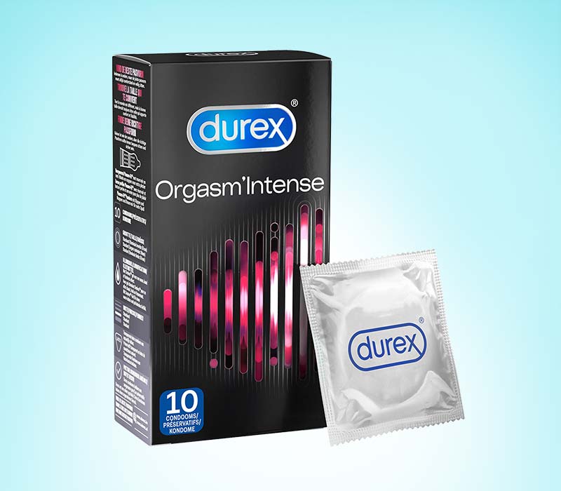 Prezervative cu striatii Durex Orgasm Intense - cutie 10 prezervative